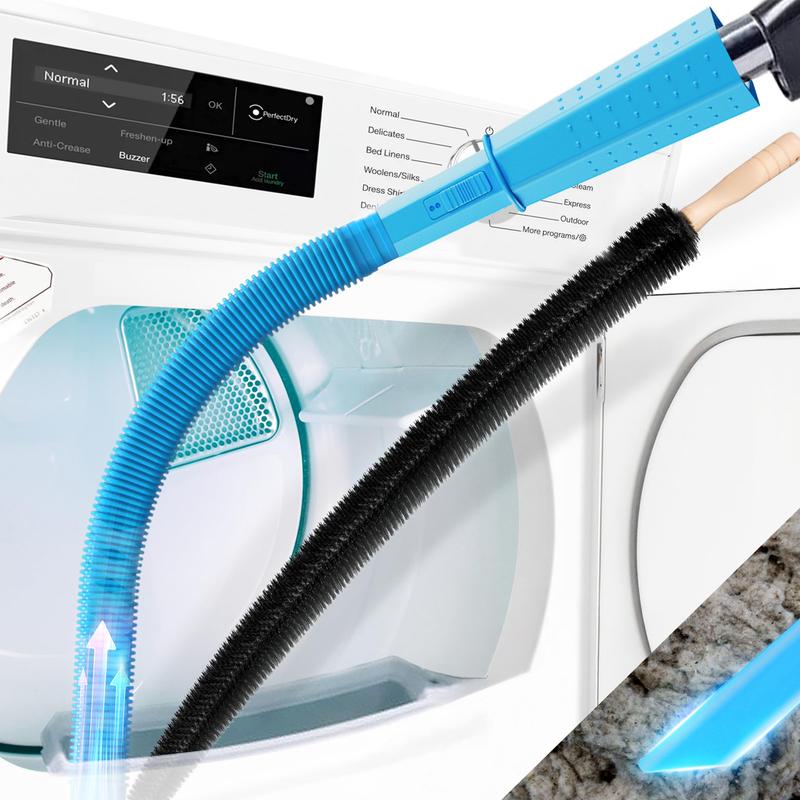2 Pieces Dryer Vent Cleaner Kit Compatible with All Vacuum Cleaner Dryer Lint Brush and Vacuum Hose Attachment with Stretch Universal Connector Quick Lint Remover-XDX