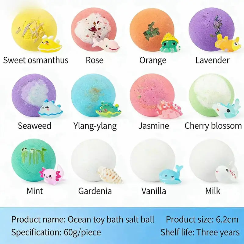 🛁 Natural Bath Bombs for Kids with Mega Bubbles & Surprise Inside 🥚✨-XDX