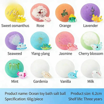 🛁 Natural Bath Bombs for Kids with Mega Bubbles & Surprise Inside 🥚✨-XDX