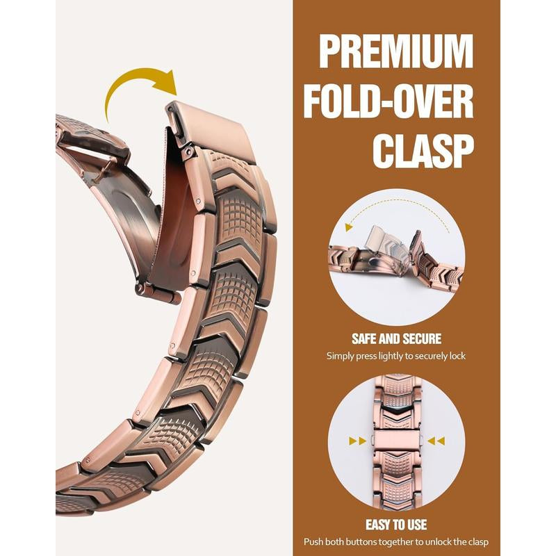 Jecanori Copper Bracelet for Men - Premium Fold-Over Clasp Outdoorfun