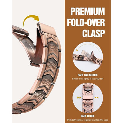 Jecanori Copper Bracelet for Men - Premium Fold-Over Clasp Outdoorfun