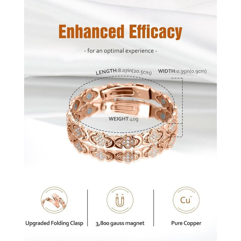 Jecanori Copper Bracelets for Women , Pure Copper Magnetic Bracelet with 3500 Gauss Effective Magnets Outdoorfun