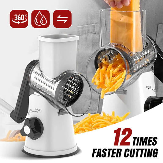 Rotary Cheese Grater with Handle, Strong Suction Cup Base, Kitchen Utensils Vegetable Slicer Dicer Fruit Vegetable Slicer Gadgets Kitchen-XDX