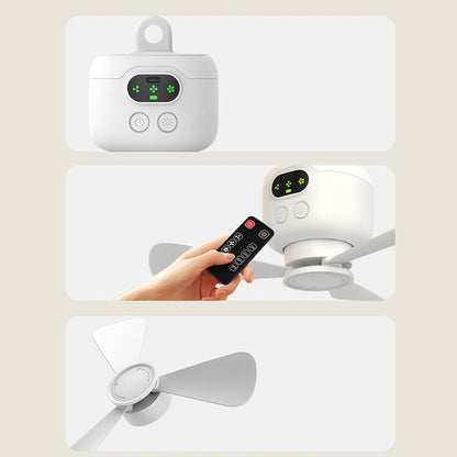 🔥 Rechargeable Ceiling Fan with LED Lights – Cool & Bright Anywhere